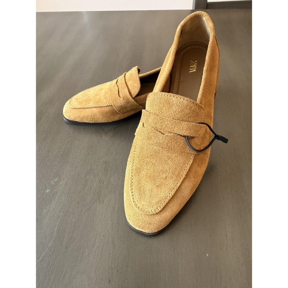 Zara Shoes Womens Size 5.5 Brown Suede Loafers Slip On Cushioned Flats - Picture 6 of 16